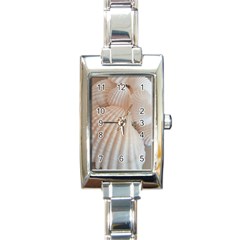 Sunny White Seashells Rectangular Italian Charm Watch by yoursparklingshop