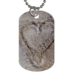 Heart In The Sand Dog Tag (one Sided)