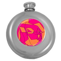 Red Orange 5000 Hip Flask (round)