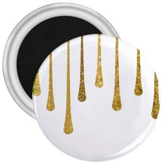 Gold Glitter Paint 3  Button Magnet by Kathrinlegg