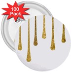 Gold Glitter Paint 3  Button (100 pack) Front