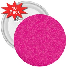 Abstract Stars In Hot Pink 3  Button (10 Pack) by StuffOrSomething