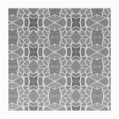 Grey White Tiles Geometry Stone Mosaic Pattern Glasses Cloth (medium, Two Sided) by yoursparklingshop