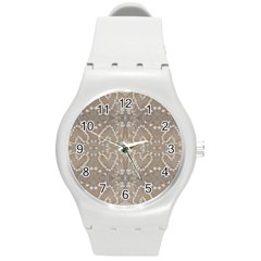 Love Hearts Beach Seashells Shells Sand  Plastic Sport Watch (medium)