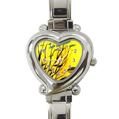 Yellow Dream Heart Italian Charm Watch  by pwpmall