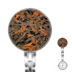 Intricate Abstract Print Stainless Steel Nurses Watch