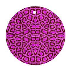 Florescent Pink Animal Print  Round Ornament by OCDesignss