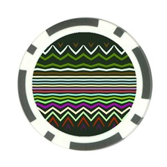 Chevrons And Distorted Stripes Poker Chip Card Guard (10 Pack) by LalyLauraFLM