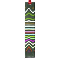 Chevrons And Distorted Stripes Large Book Mark