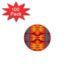 Colorful Tribal Texture 1  Mini Button (100 Pack)  by LalyLauraFLM