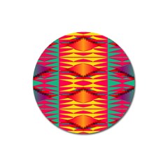 Colorful Tribal Texture Magnet 3  (round) by LalyLauraFLM