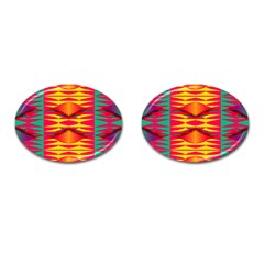 Colorful Tribal Texture Cufflinks (oval)