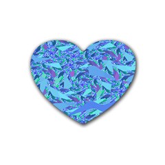 Blue Confetti Storm Drink Coasters (heart) by KirstenStar