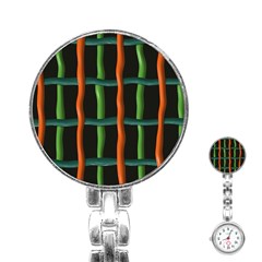 Orange Green Wires Stainless Steel Nurses Watch by LalyLauraFLM