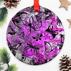 Butterfly Graffiti Round Ornament by ArtistRoseanneJones