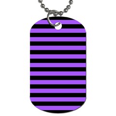 Purple Stripes Dog Tag (two-sided)  by ArtistRoseanneJones