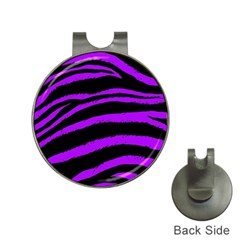 Purple Zebra Hat Clip With Golf Ball Marker by ArtistRoseanneJones