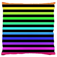 Rainbow Stripes Large Cushion Case (single Sided) 