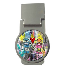 Graffiti Pop Robot Love Money Clip (round)