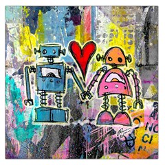 Graffiti Pop Robot Love Large Satin Scarf (square)