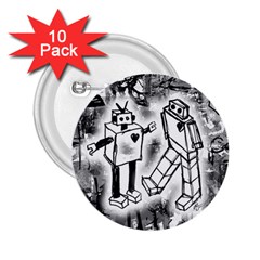 Robot Love 2 25  Button (10 Pack)