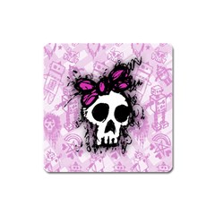 Sketched Skull Princess Magnet (square) by ArtistRoseanneJones