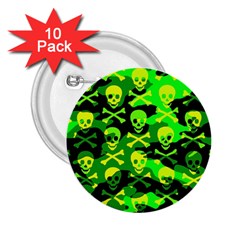 Skull Camouflage 2 25  Button (10 Pack)