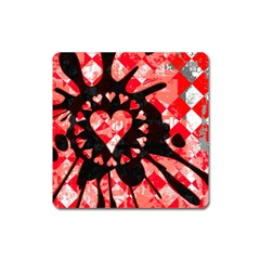 Love Heart Splatter Magnet (square) by ArtistRoseanneJones