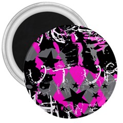 Pink Scene Kid 3  Button Magnet