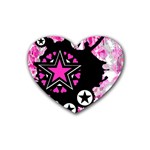 Pink Star Splatter Drink Coasters 4 Pack (Heart)  Front