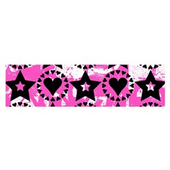 Star And Heart Pattern Satin Scarf (oblong)