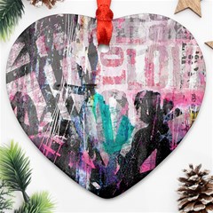 Graffiti Grunge Love Heart Ornament (two Sides) by ArtistRoseanneJones