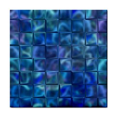 Blue Squares Tiles Face Towel