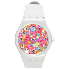 Hippy Peace Swirls Plastic Sport Watch (medium)