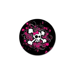 Girly Skull And Crossbones Golf Ball Marker 4 Pack by ArtistRoseanneJones