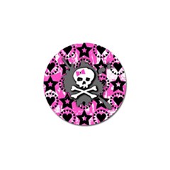 Pink Bow Skull Golf Ball Marker 4 Pack by ArtistRoseanneJones