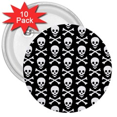 Skull And Crossbones Pattern 3  Button (10 Pack) by ArtistRoseanneJones