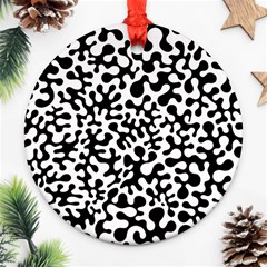 Black And White Blots Round Ornament (two Sides) by KirstenStar