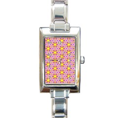 Cute Pretty Elegant Pattern Rectangle Italian Charm Watches by GardenOfOphir