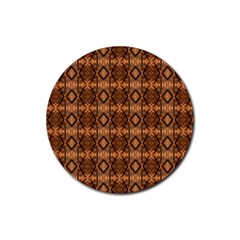 Faux Animal Print Pattern Rubber Round Coaster (4 Pack)  by GardenOfOphir