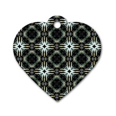 Faux Animal Print Pattern Dog Tag Heart (two Sides)