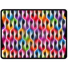 Rainbow Psychedelic Waves  Double Sided Fleece Blanket (large) 