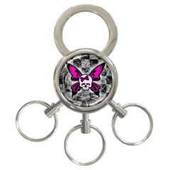 Skull Butterfly 3-ring Key Chains by ArtistRoseanneJones