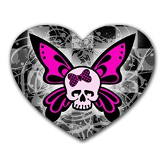 Skull Butterfly Heart Mousepads by ArtistRoseanneJones