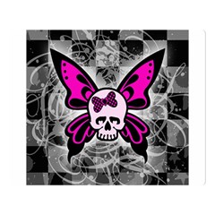 Skull Butterfly Double Sided Flano Blanket (large)  by ArtistRoseanneJones