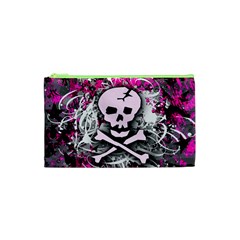 Pink Skull Splatter Cosmetic Bag (xs)