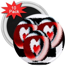 Heart Time 3 3  Magnets (10 Pack) 