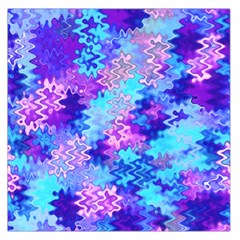 Blue And Purple Marble Waves Large Satin Scarf (square)