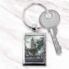 Cathedral At Historic Center Of Bogota Colombia Edited Key Chains (rectangle)  by dflcprints