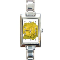 Isolated Yellow Rose Photo Rectangle Italian Charm Watches by dflcprints